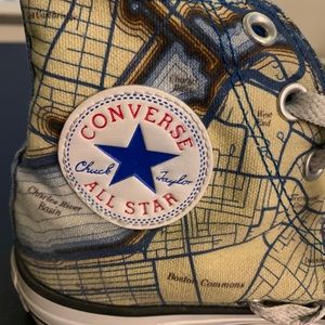 Rare Converse All Star Hightops — Boston maps